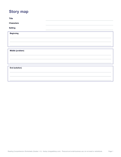 Preview of the first page of Story map organiser