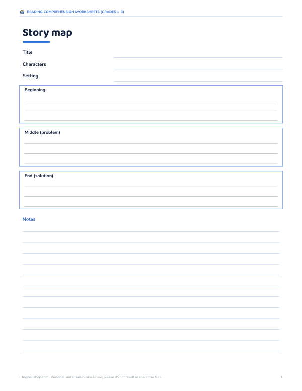 Preview of Printable Story Map Organizer